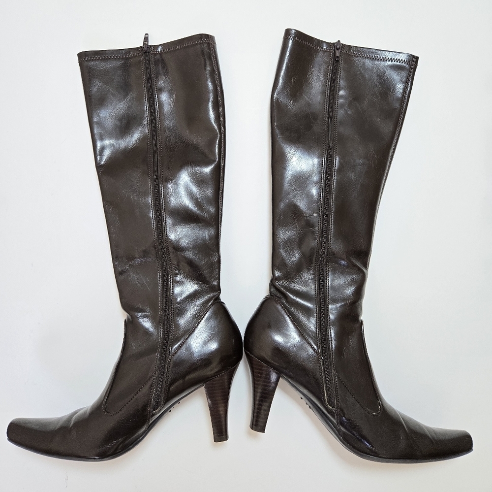 Franco Sarto Dark Brown Leather Heeled Size 8.5 - Picture 4 of 9